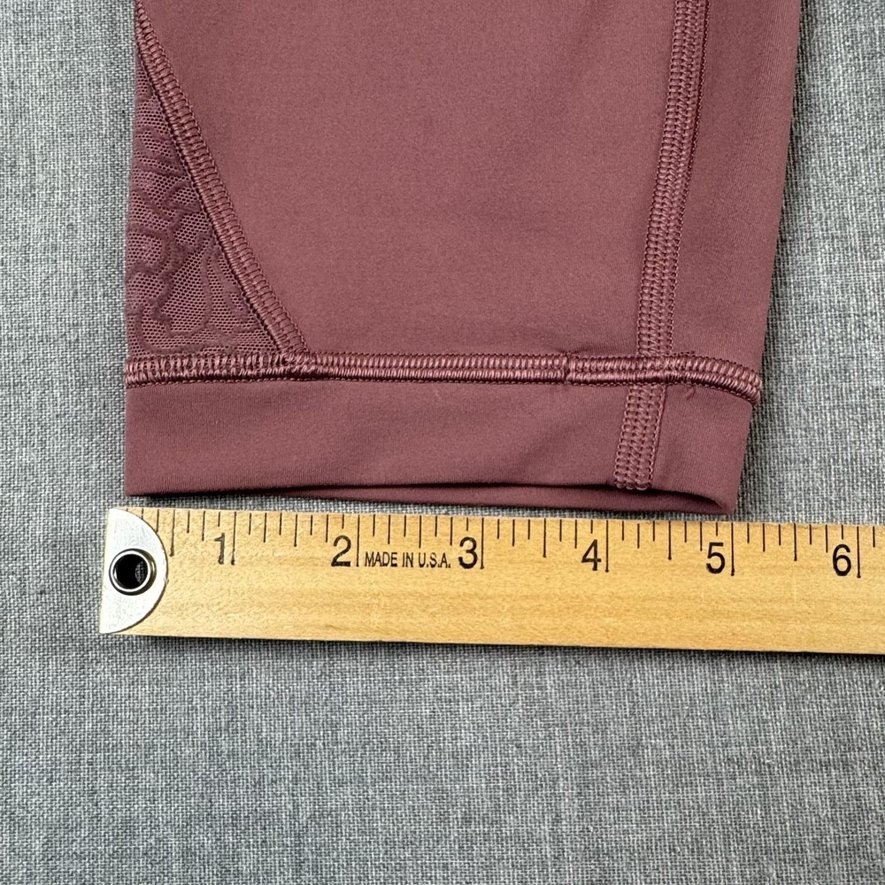 Lululemon Inspire Crop II Pants Womens 10 Pink Ankle Leggings Floral Mesh Yoga - Picture 11 of 11